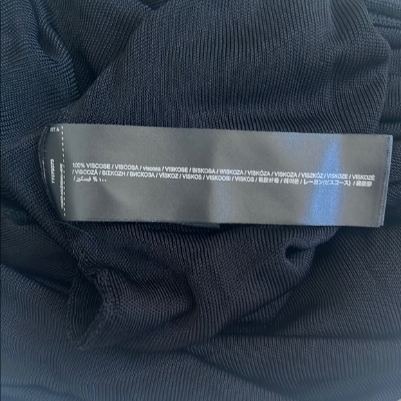 MNG mango Chic Black One sleeve Shoulder Dress asymmetrical knit maxi - Picture 8 of 12